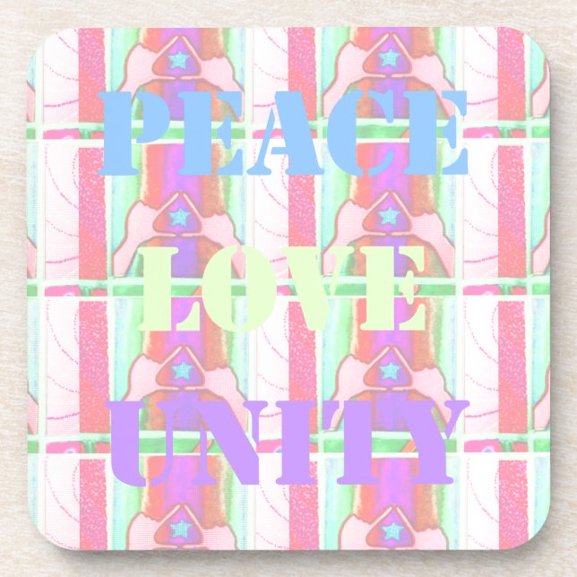 Dessous-de-verre Baby Kids Peace Love Unity Hakuna Matata design.p (Devant)