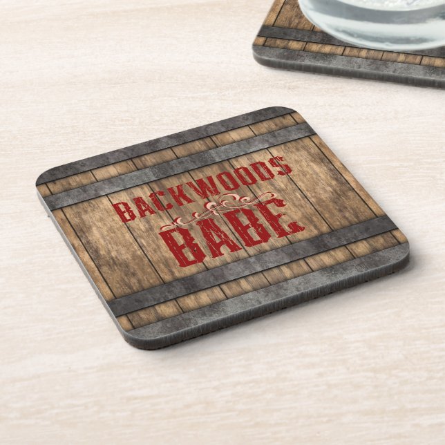 Dessous-de-verre Backwoods Babe Whiskey Keg (Côté gauche)