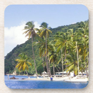 Dessous-de-verre Baie de Marigot, Sainte-Lucie, Caraïbes