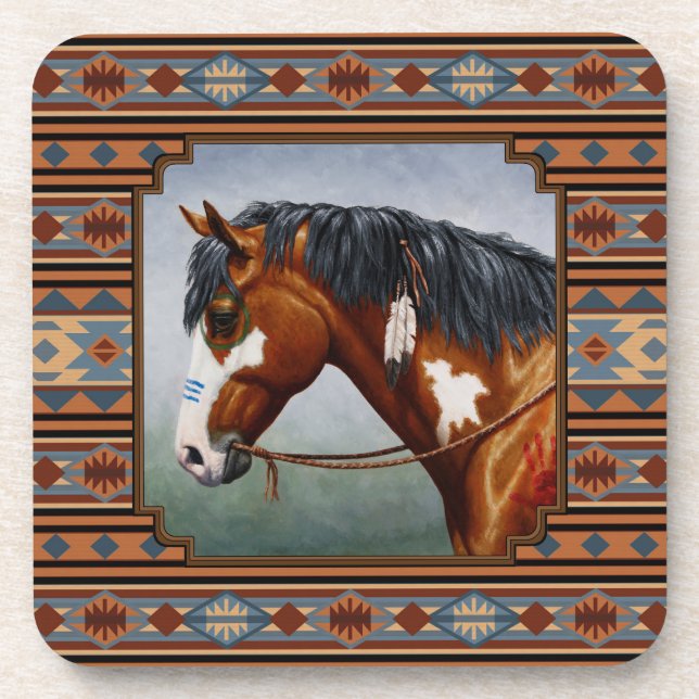 Dessous-de-verre Baie Pinto War Horse Design Sud-Ouest (Devant)