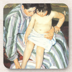 Dessous-de-verre Bain d'enfant par Mary Cassatt Impressionnisme Vin