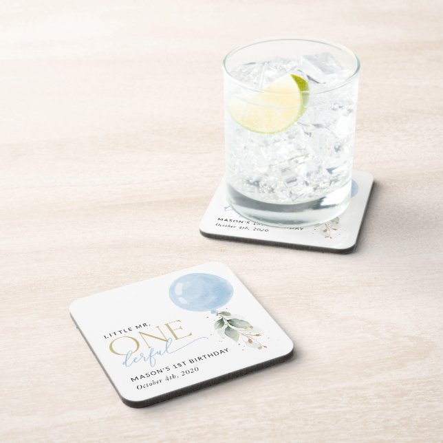 Dessous-de-verre Balcon Bleu, Eucalyptus, Verdure, Premier Annivers (Côté Droit)