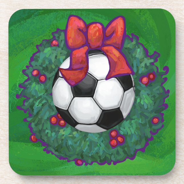 Dessous-de-verre Balle de football Noël (Devant)