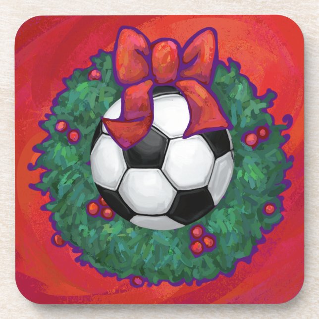 Dessous-de-verre Balle de football Noël (Devant)
