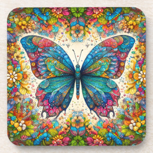 Dessous-de-verre Ballet arc-en-ciel d'un papillon