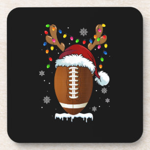 Dessous-de-verre Ballon de Football de Noël Santa Lumières Drôle Ga
