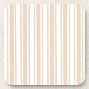 Dessous-de-verre Bande de bonbons beige et blanche