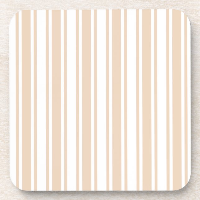 Dessous-de-verre Bande de bonbons beige et blanche (Devant)
