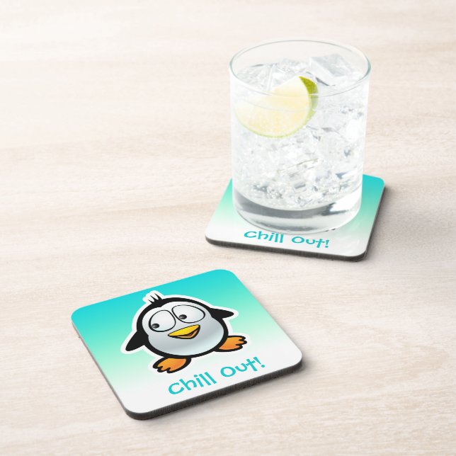 Dessous-de-verre Bande dessinée fraîche customisée de pingouin (Côté Droit)