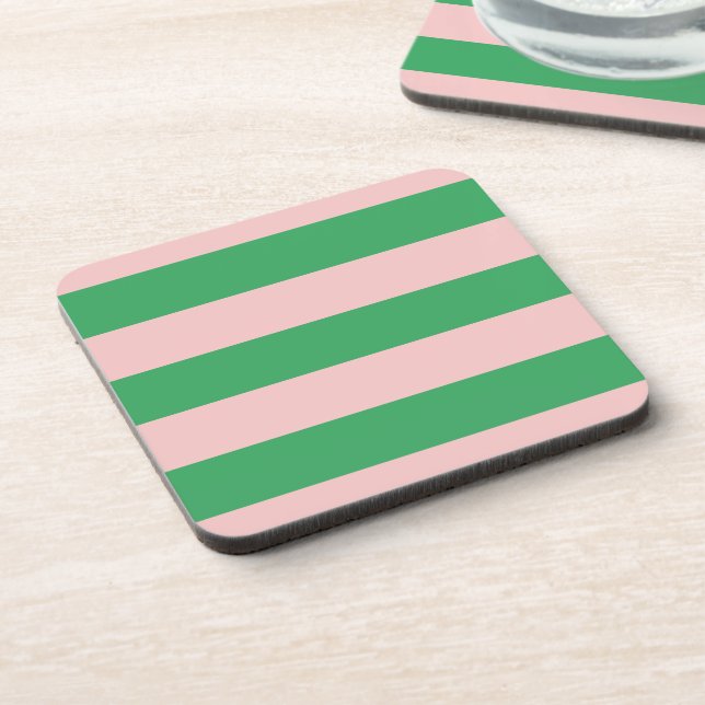 Dessous-de-verre Bande horizontale rose et verte | Toute taille | P (Côté gauche)