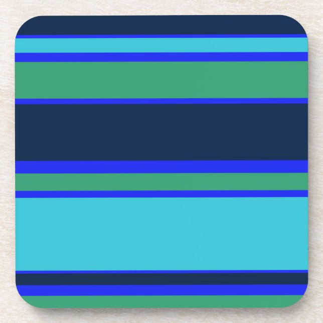 Dessous-de-verre Bandes bleues et vertes (Devant)