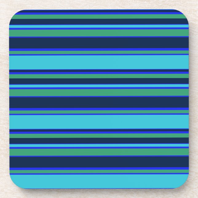 Dessous-de-verre Bandes bleues et vertes (Devant)
