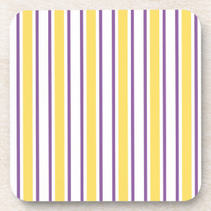 Dessous-de-verre Bandes de bonbons jaunes, violets et blancs