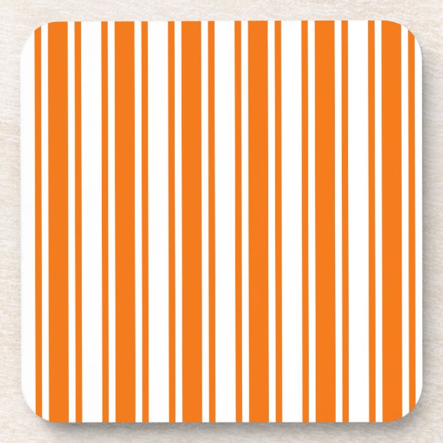 Dessous-de-verre Bandes de bonbons orange et blanc (Devant)