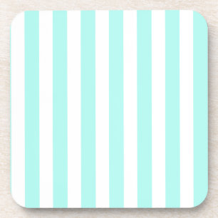 Dessous-de-verre Bandes de bonbons turquoise et blanche