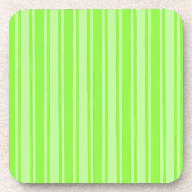 Dessous-de-verre Bandes de bonbons vert citron (Devant)