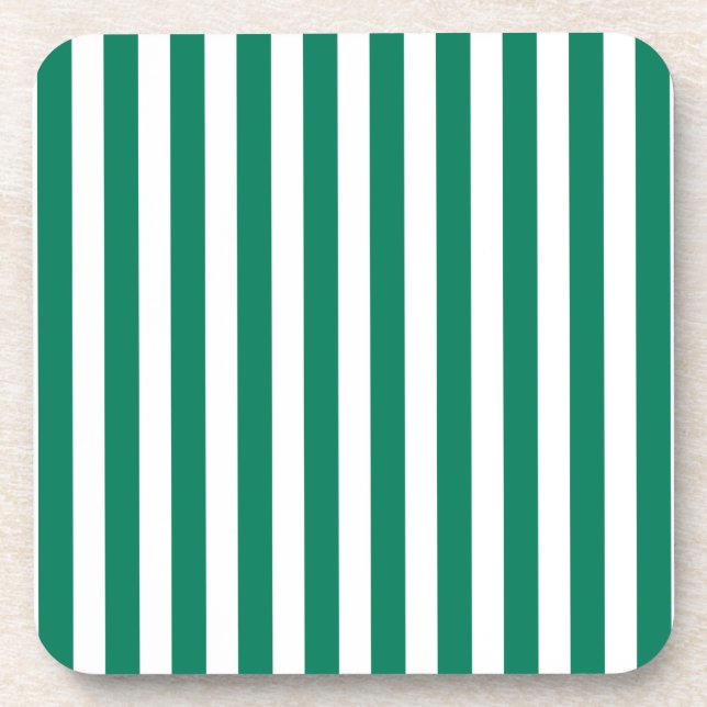 Dessous-de-verre Bandes de bonbons vert et blanc (Devant)