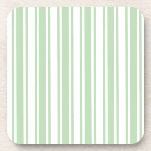 Dessous-de-verre Bandes de bonbons vert pâle et blanc