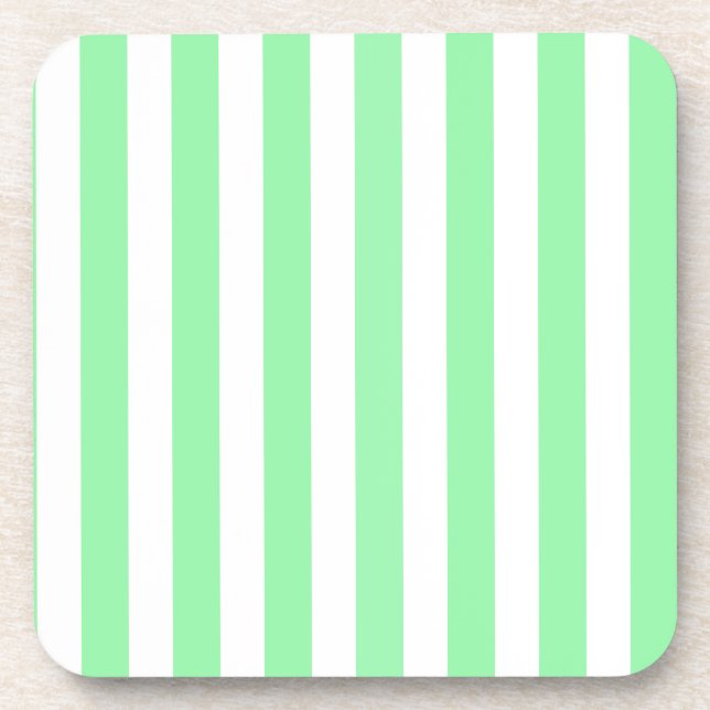 Dessous-de-verre Bandes de bonbons vertes et blanches (Devant)