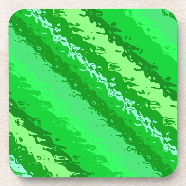 Dessous-de-verre Bandes de verre - tons vert émeraude (Devant)