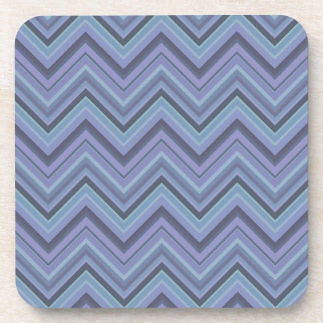 Dessous-de-verre Bandes de zigzag gris bleu (Devant)
