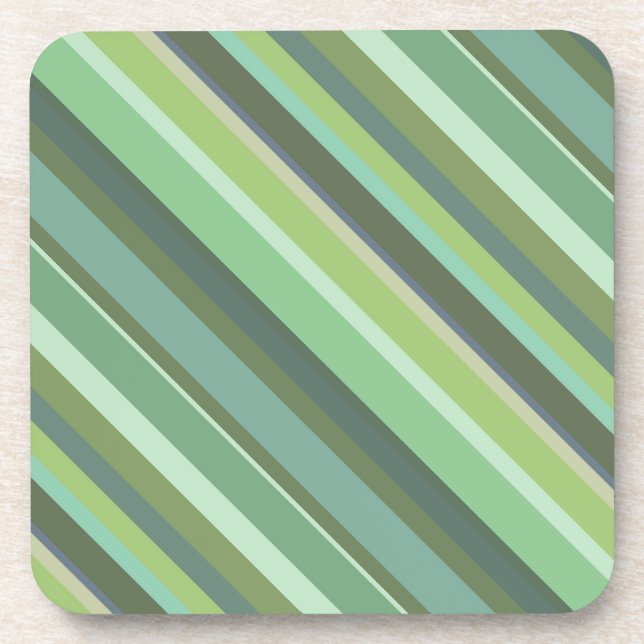 Dessous-de-verre Bandes diagonales vert olive (Devant)
