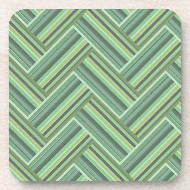 Dessous-de-verre Bandes vert olive double tissage (Devant)