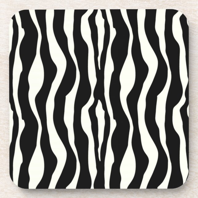 Dessous-de-verre Bandes zébrées - Noir et Blanc (Devant)