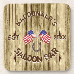 Dessous-de-verre Bar américain rustique sur le thème cowboy
