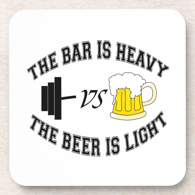 Dessous-de-verre Barbell vs bière (Devant)