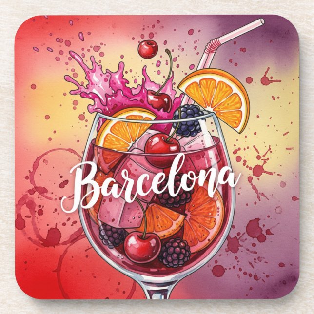 Dessous-de-verre Barcelone, Espagne, par Natasha Us (Devant)