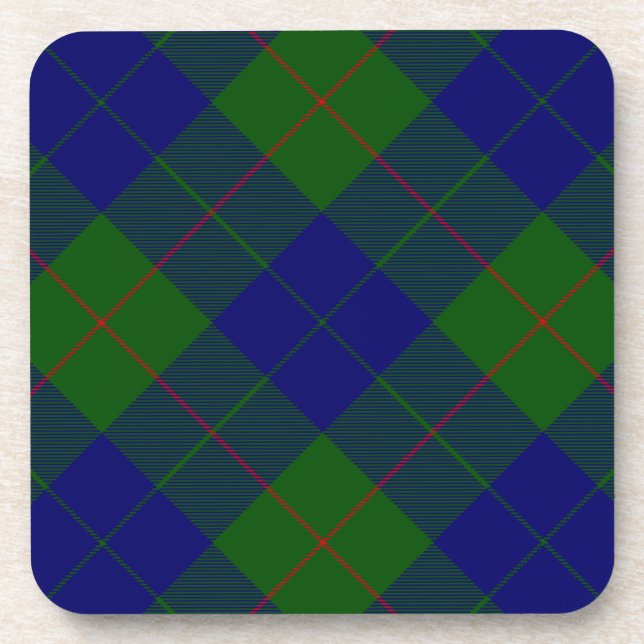 Dessous-de-verre Barclay clan tartan bleu vert plaid (Devant)