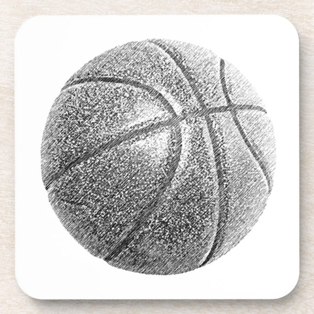 Dessous-de-verre Basket-ball avec effet crayon (Devant)