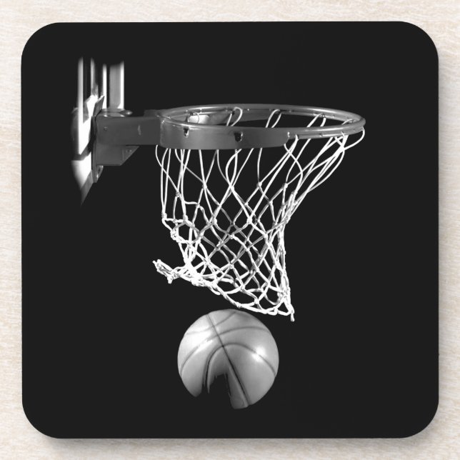 Dessous-de-verre Basket-ball noir et blanc (Devant)