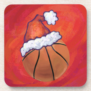 Dessous-de-verre Basketball au chapeau de Père Noël