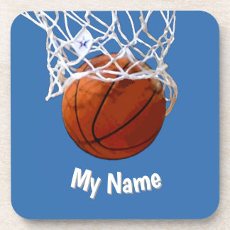 Dessous-de-verre Basketball Your Name Custom Steel Blue Background