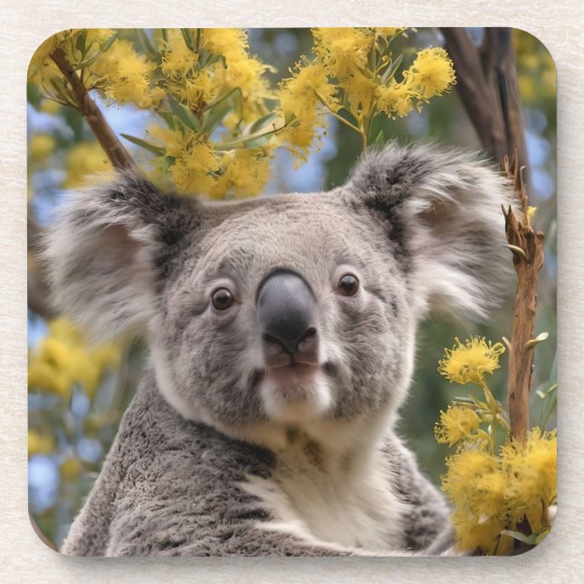 Dessous-de-verre Bataille Jaune Et Ours De Koala, (Devant)