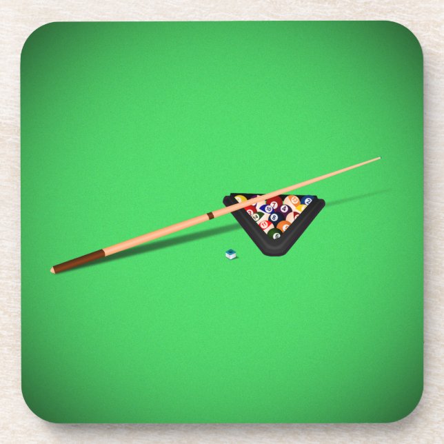 Dessous-de-verre Bâton et balles de la table de billard (Devant)