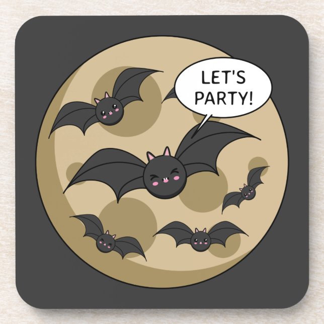 Dessous-de-verre Bats Having Party on Full Moon (Devant)