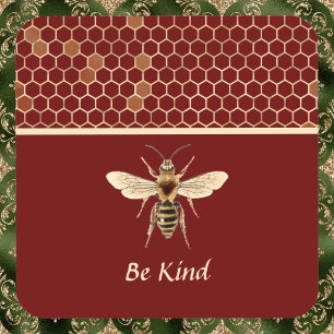Dessous-de-verre Be Kind Bee and Honeycomb sur la Bourgogne
