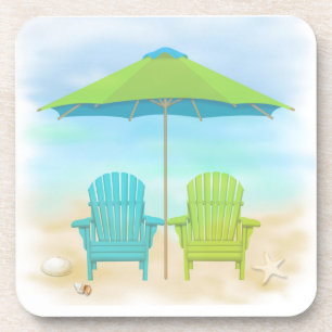 Dessous-de-verre Beach Chairs, Umbrella, Beach