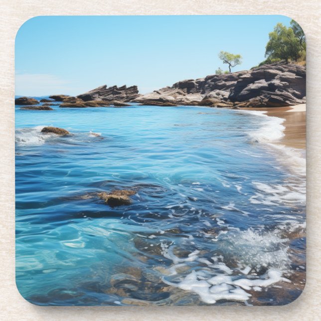 Dessous-de-verre Beach Cove Peinture Beverage Coaster (Devant)