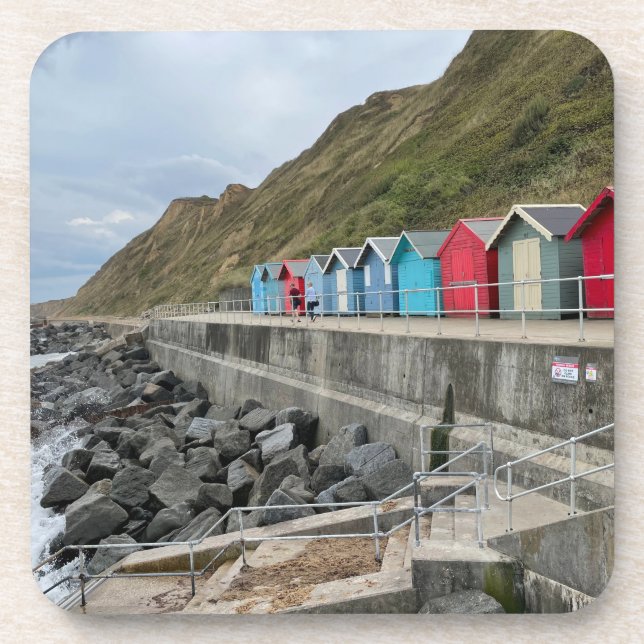 Dessous-de-verre Beach Huts at Sheringham Norfolk   (Devant)