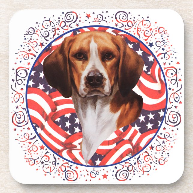 Dessous-de-verre Beagle Patriotique (Devant)
