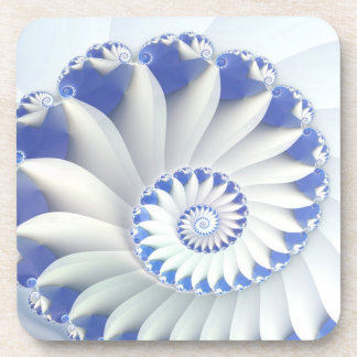Dessous-de-verre Beau Bleu & Blanc Mer Shell Art Fractal fin