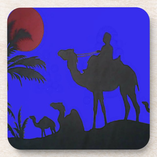 Dessous-de-verre Beau Extraordinaire Sunset Camel Safari Art Imprim (Devant)
