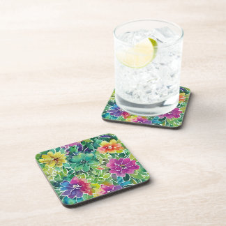 Dessous-de-verre Beau Motif de fleurs d'aquarelle