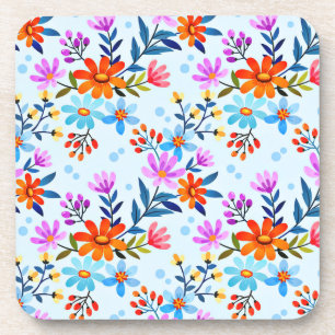 Dessous-de-verre Beau motif de fleurs et de feuilles 