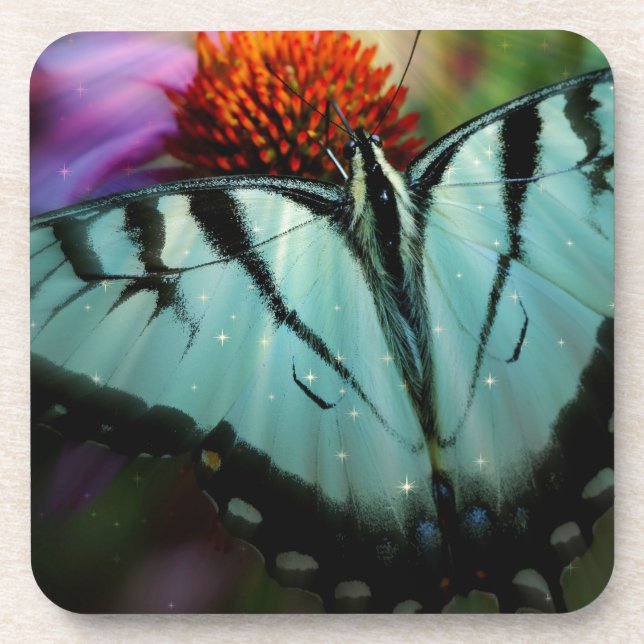 Dessous-de-verre Beau papillon Turquoise Swallowtail (Devant)