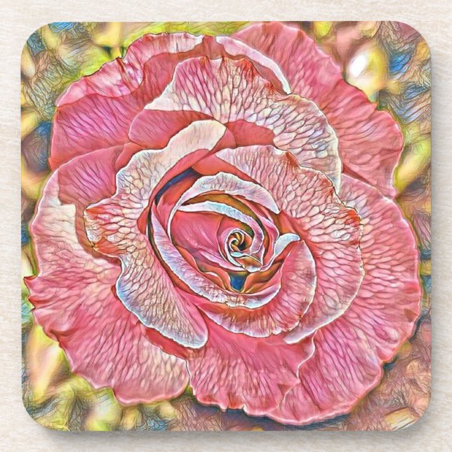 Dessous-de-verre Beau tableau rose rose rose (Devant)